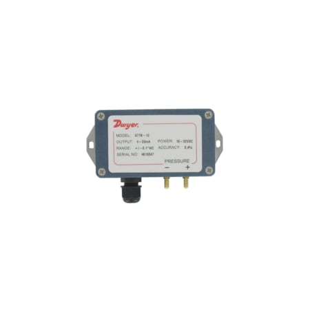 Dwyer Instruments Differential pressure transmitter, range 0-10" w.c. 677B-07
